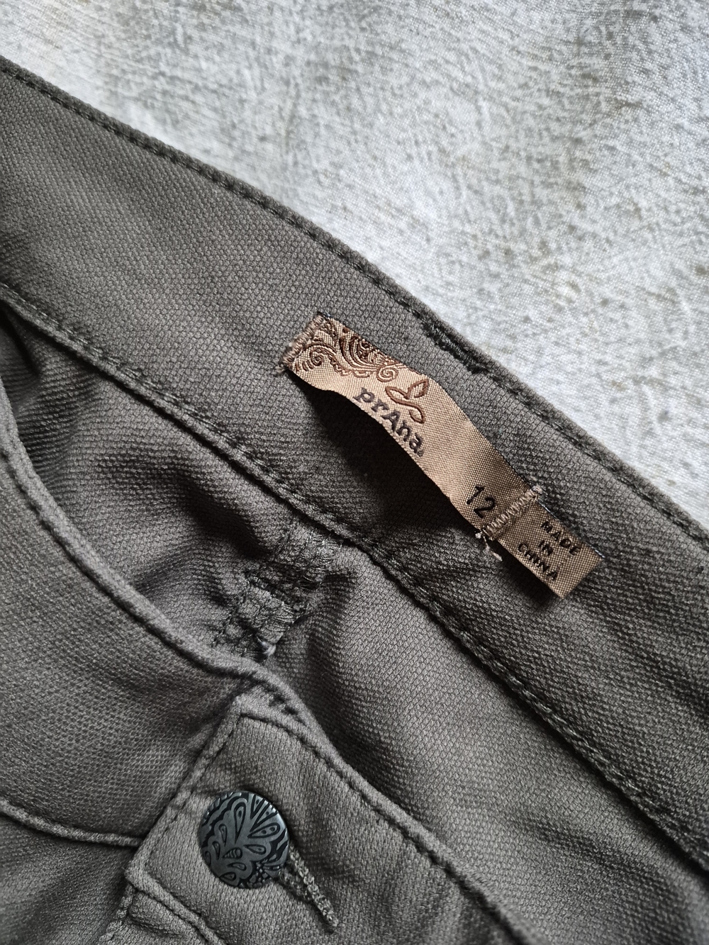 Prana Slim Moto-Style Stretch Pants in Olive - Picture 3 of 8